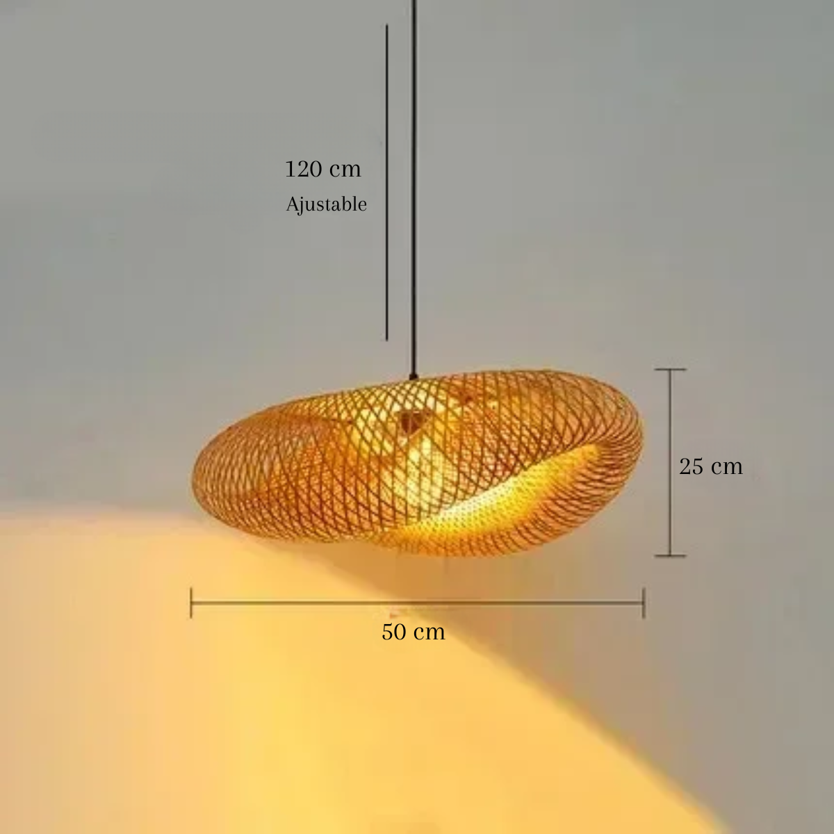 Luminaire suspension rotin - Arcadia