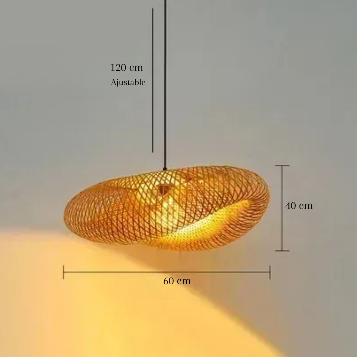 Luminaire suspension rotin - Arcadia