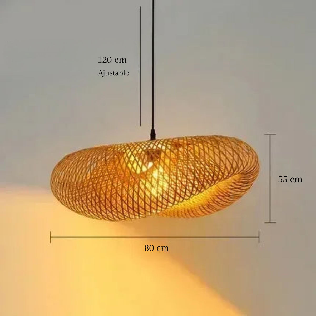 Luminaire suspension rotin - Arcadia