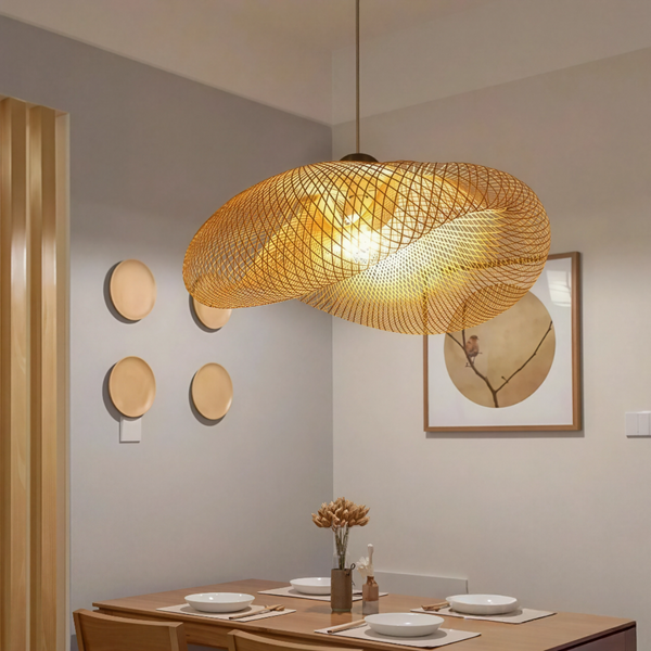 Luminaire suspension rotin - Arcadia