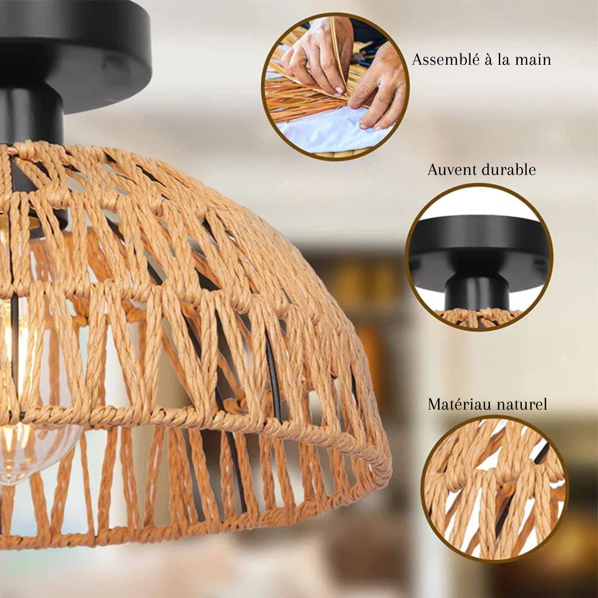 Luminaire plafonnier bambou - Aurea