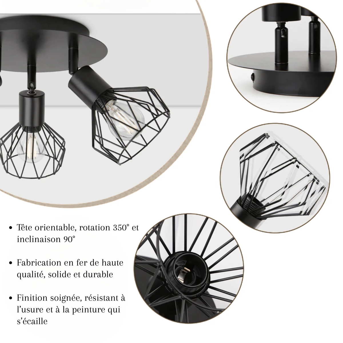 Plafonnier 3 spots - Apexia