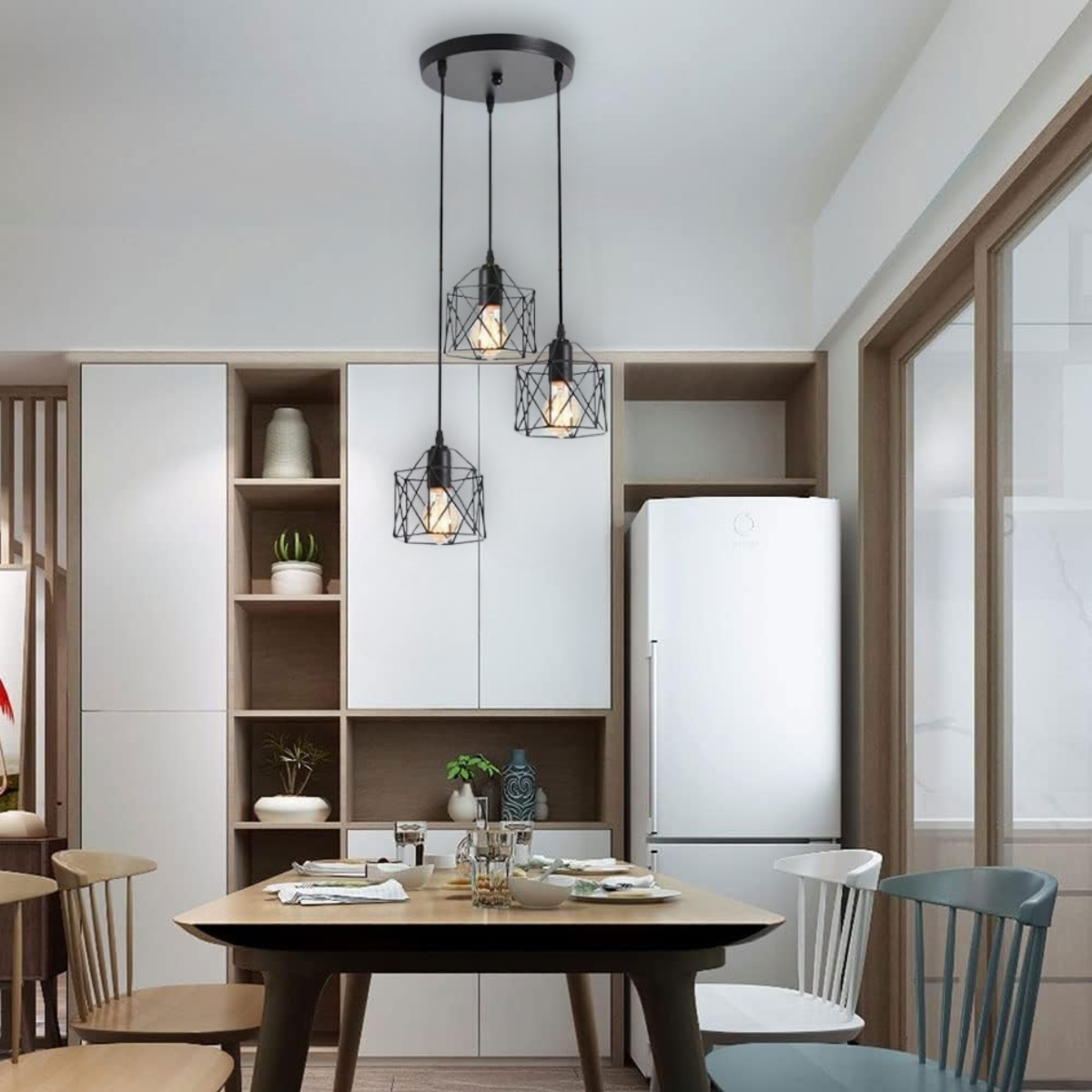 Plafonnier industriel noir en métal - Obscura