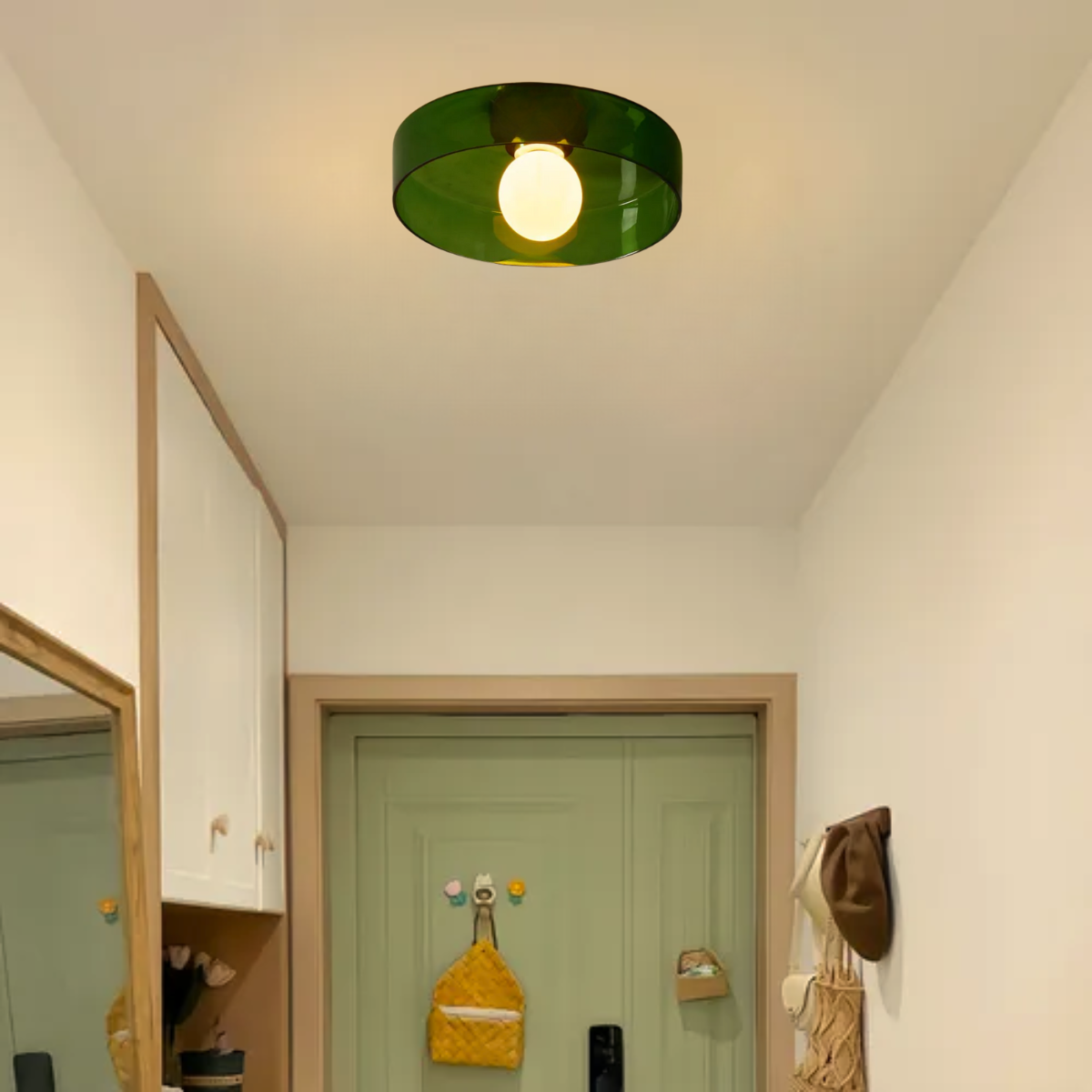 Plafonnier disque verre - Solenne