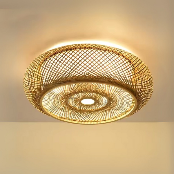 Plafonnier en bambou tressée - Solstice