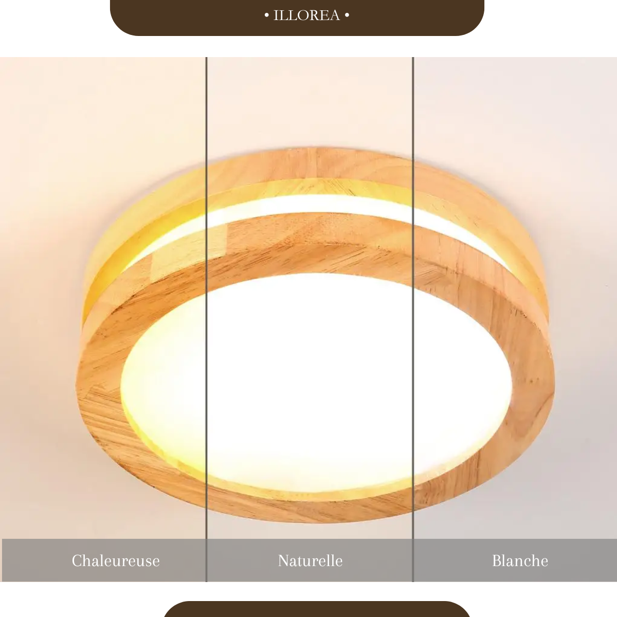 Plafonnier LED en bois - Nature