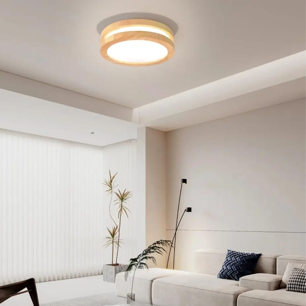 Plafonnier LED en bois - Nature