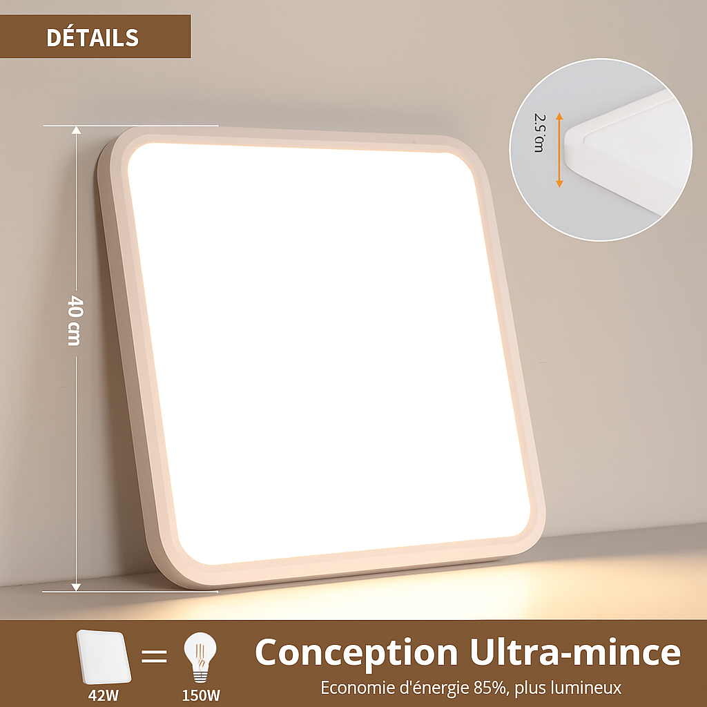 Plafonnier led carré 40x40 - Apex