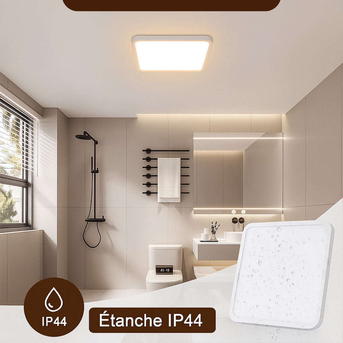 Plafonnier led carré 40x40 - Apex