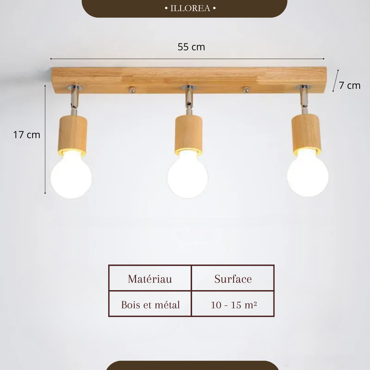 Plafonnier spot en bois - Sylvara