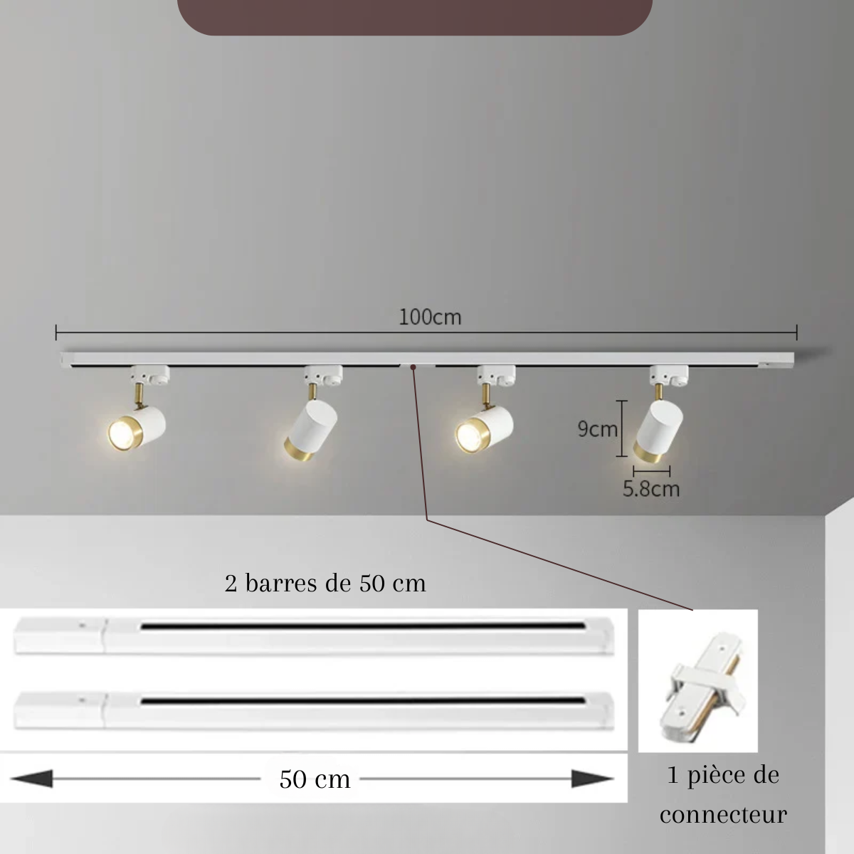 Plafonnier 4 spots orientables - Meridianis