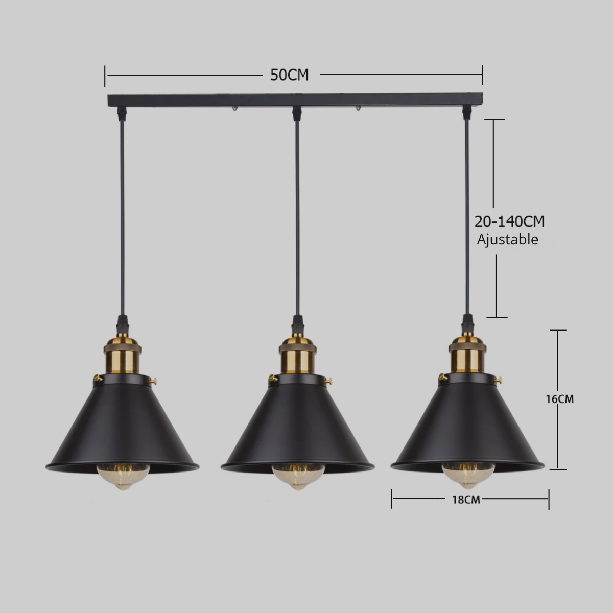 Plafonnier suspendu style industriel - Aureus