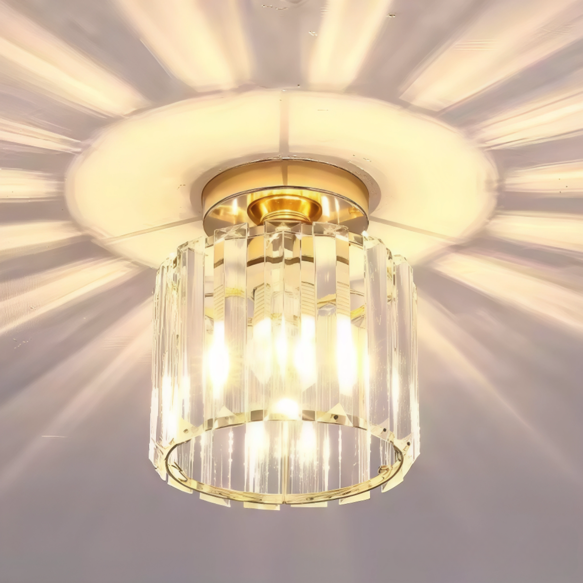 Plafonnier verre vintage en cristal - Crystal