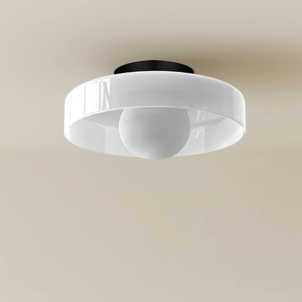 Plafonnier disque verre - Solenne