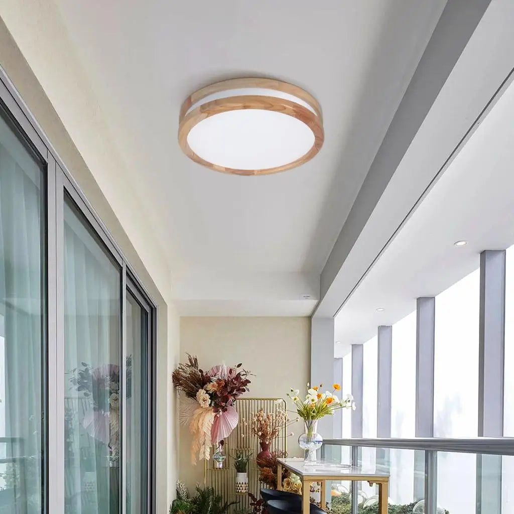 Plafonnier LED en bois - Nature