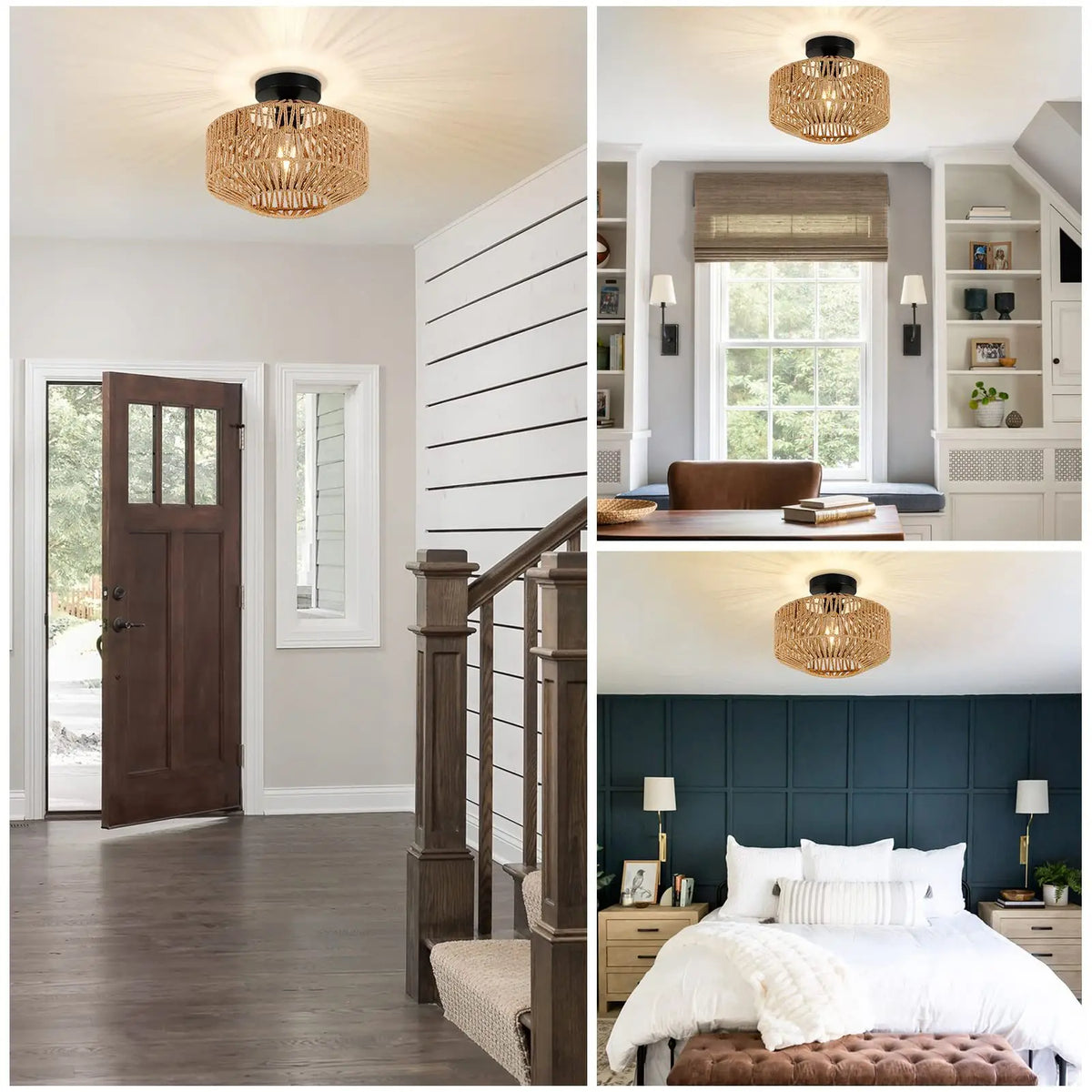 Luminaire plafonnier osier - Serenity