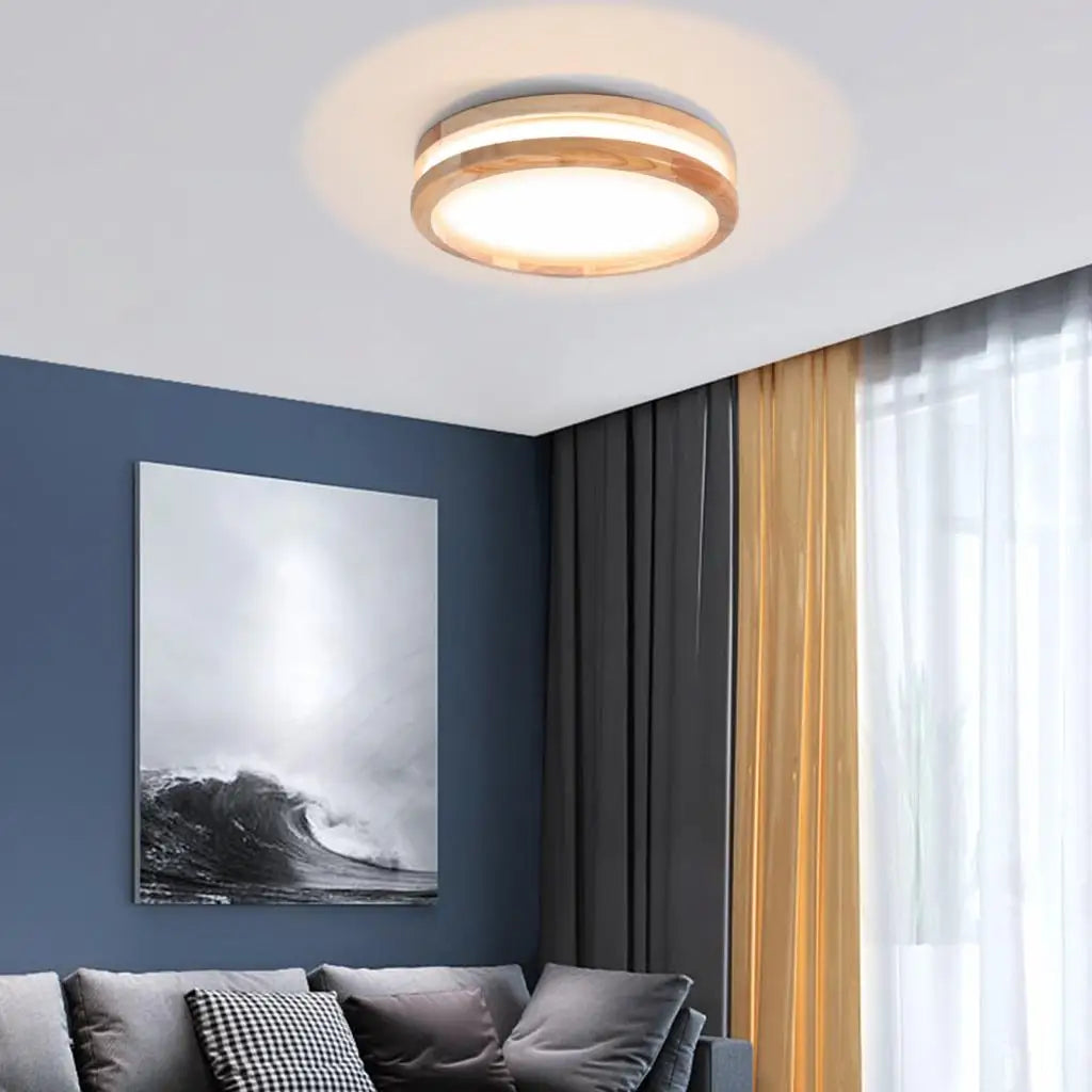 Plafonnier LED en bois - Nature