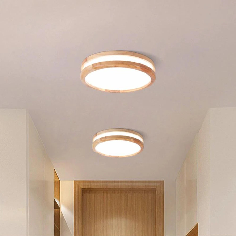 Plafonnier LED en bois - Nature