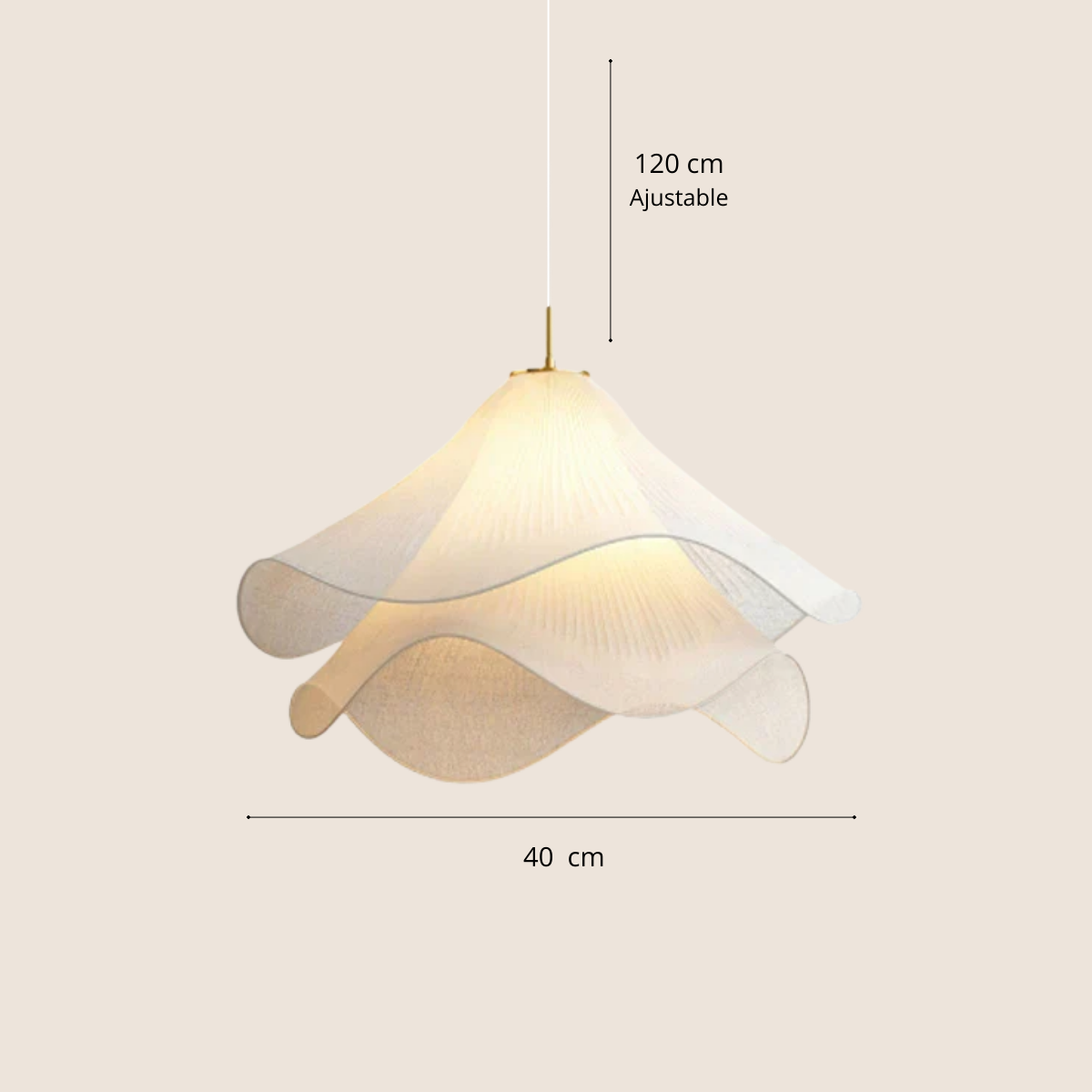 Suspension luminaire fleur en tissu - Aurora