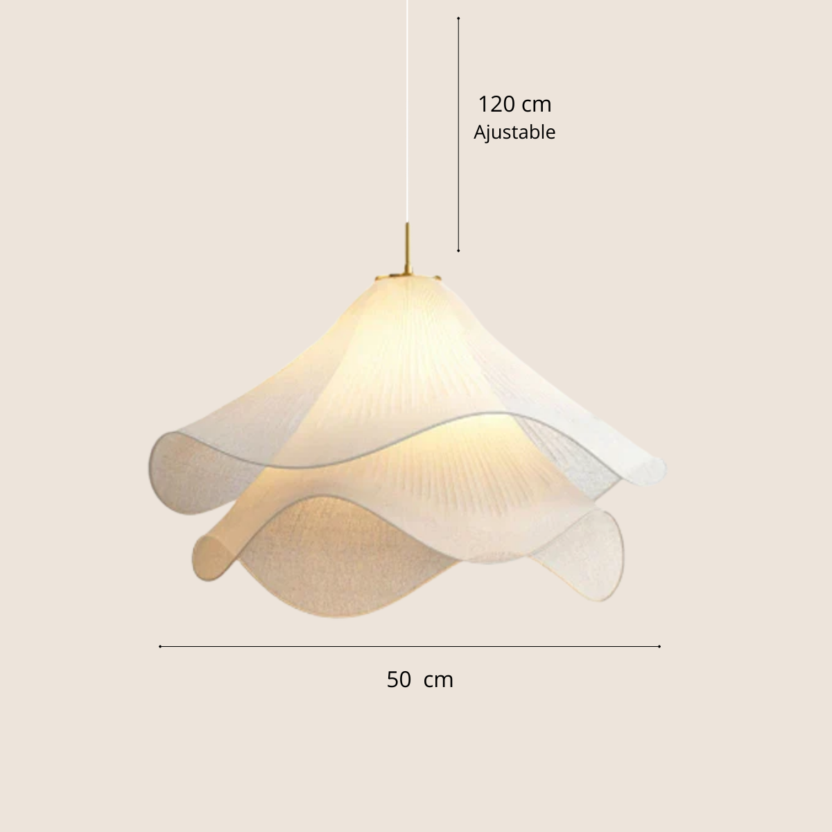 Suspension luminaire fleur en tissu - Aurora