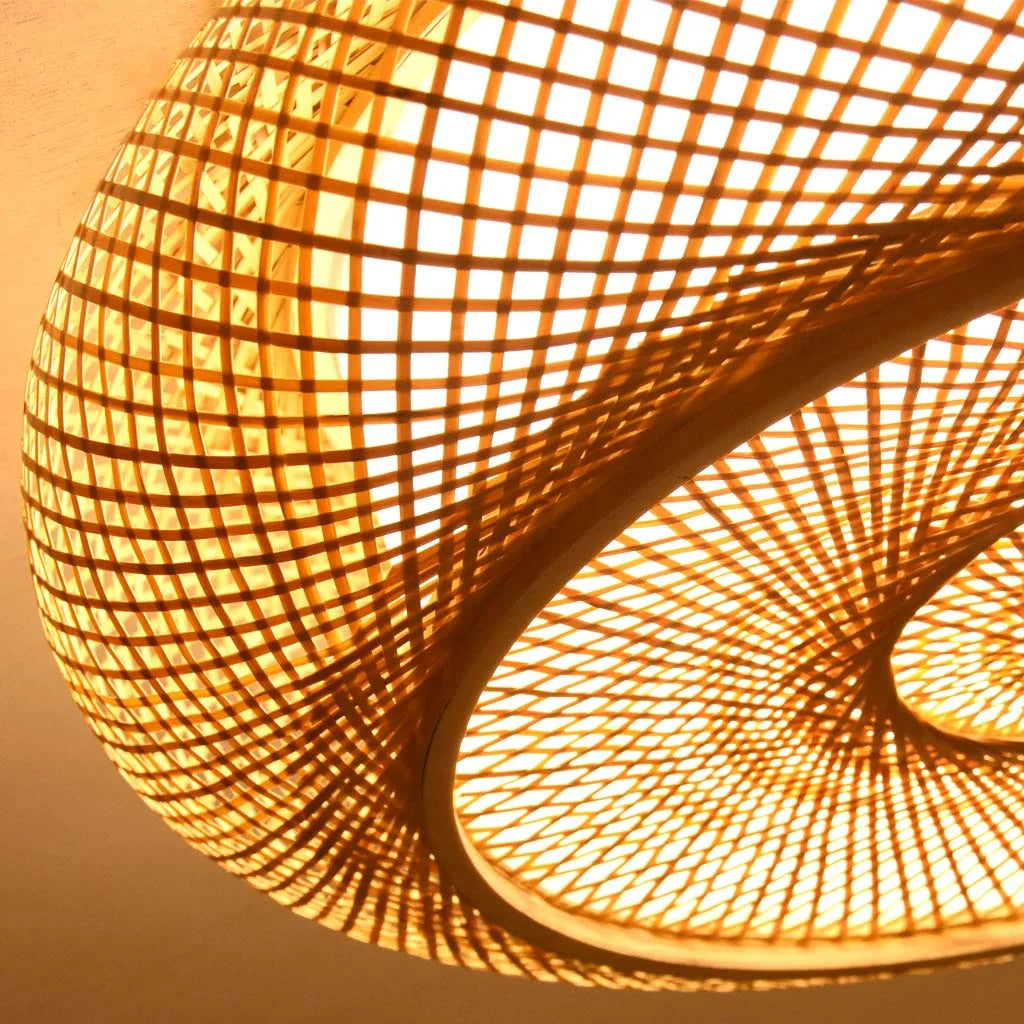 Plafonnier en bambou tressée - Solstice