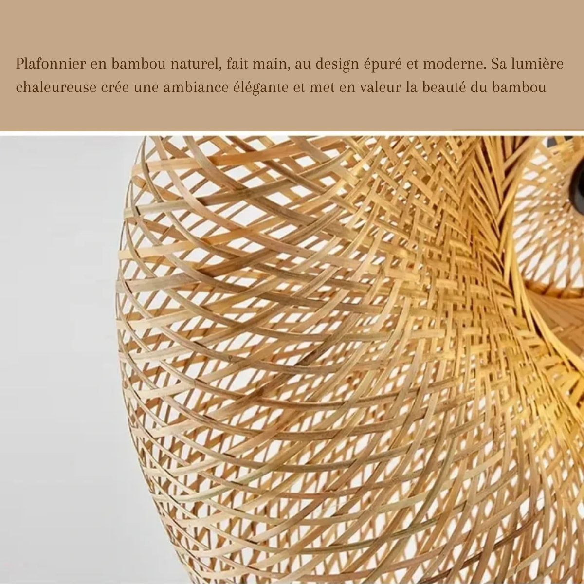 Luminaire suspension rotin - Arcadia