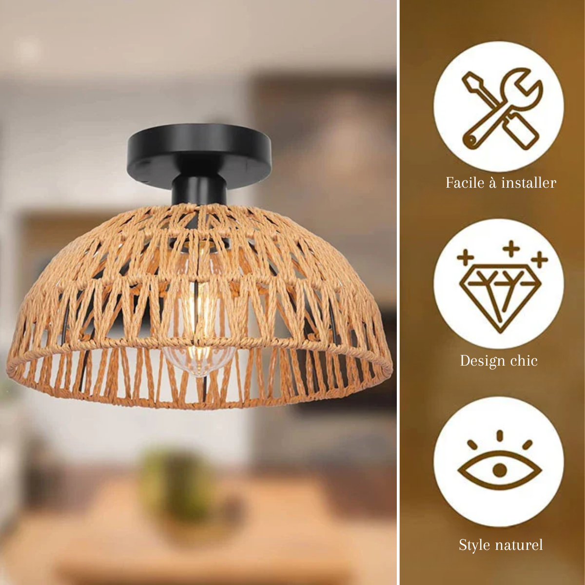 Luminaire plafonnier bambou - Aurea