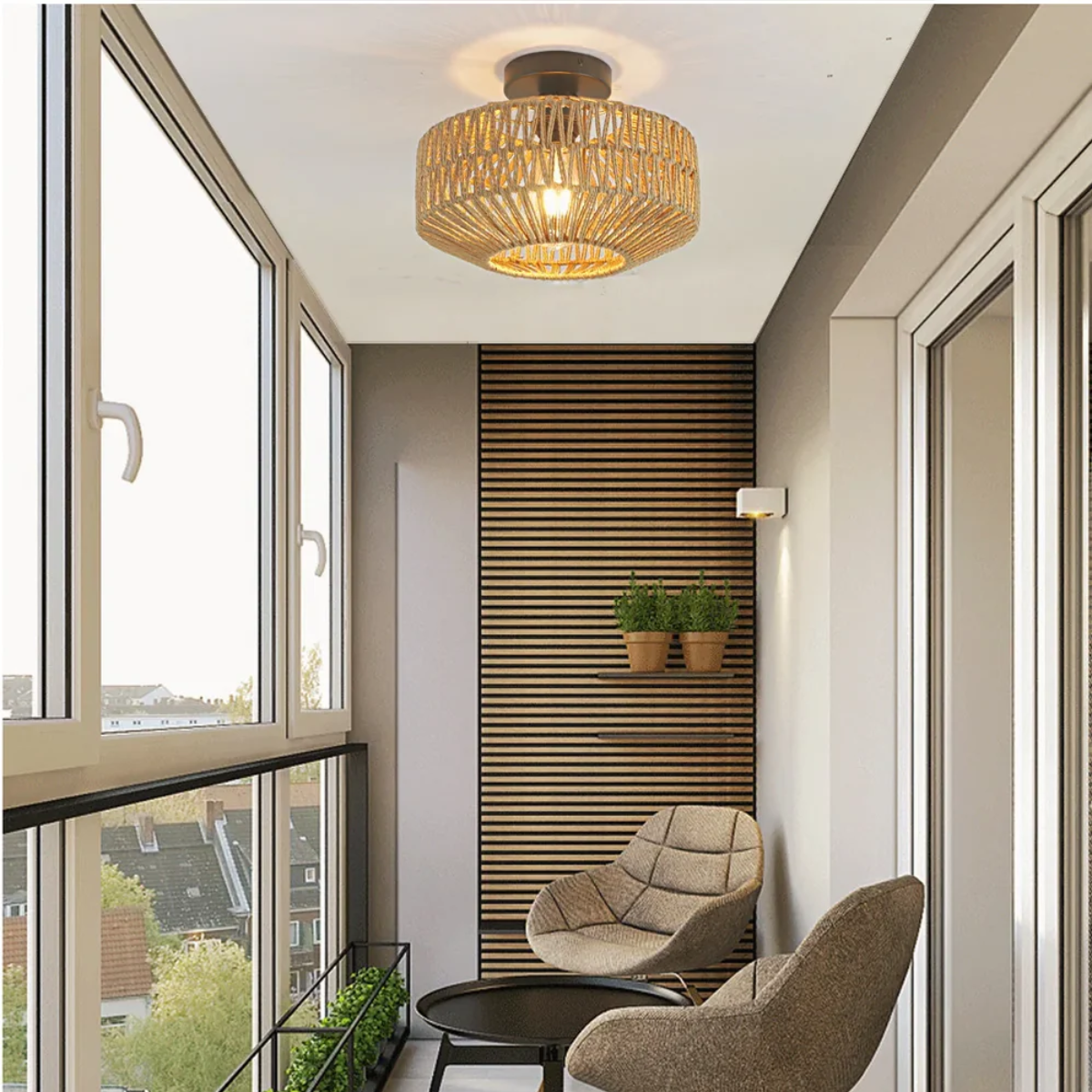 Luminaire plafonnier osier - Serenity