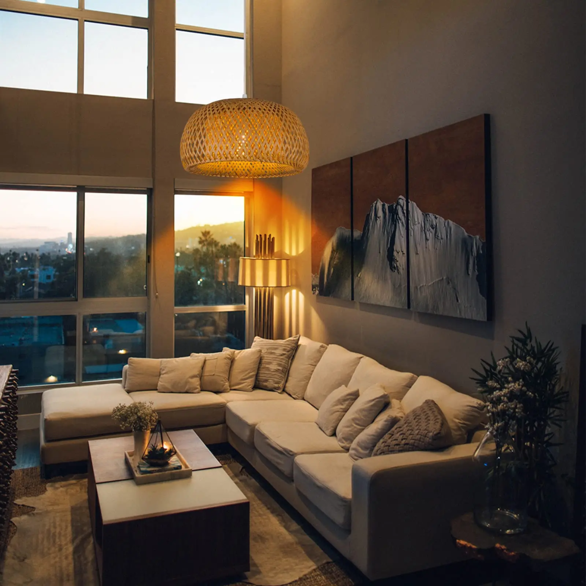 Luminaire plafonnier rotin - Radiant