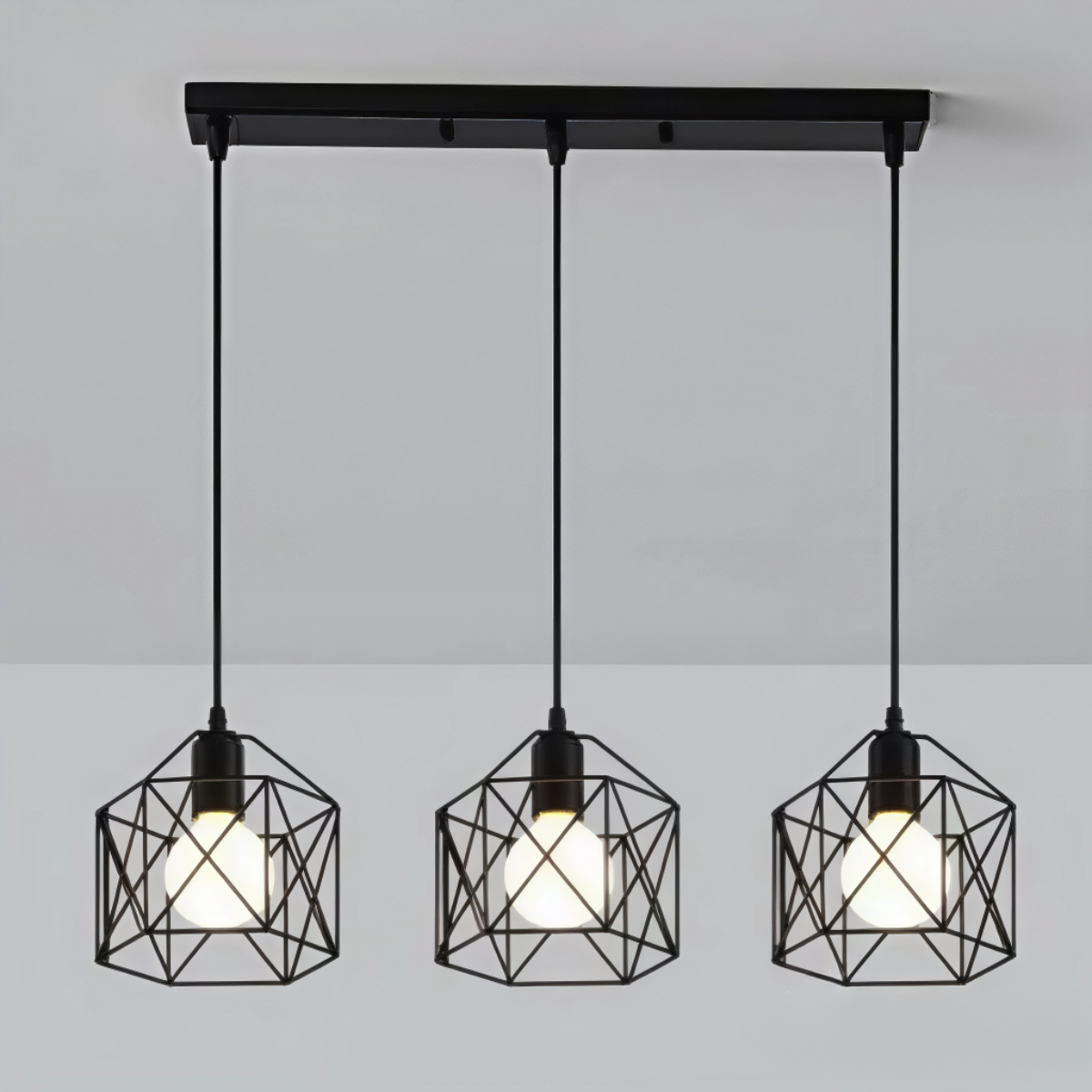 Plafonnier industriel noir en métal - Obscura