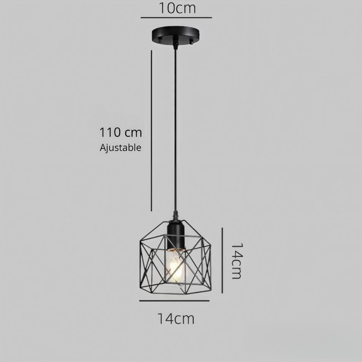 Plafonnier industriel noir en métal - Obscura