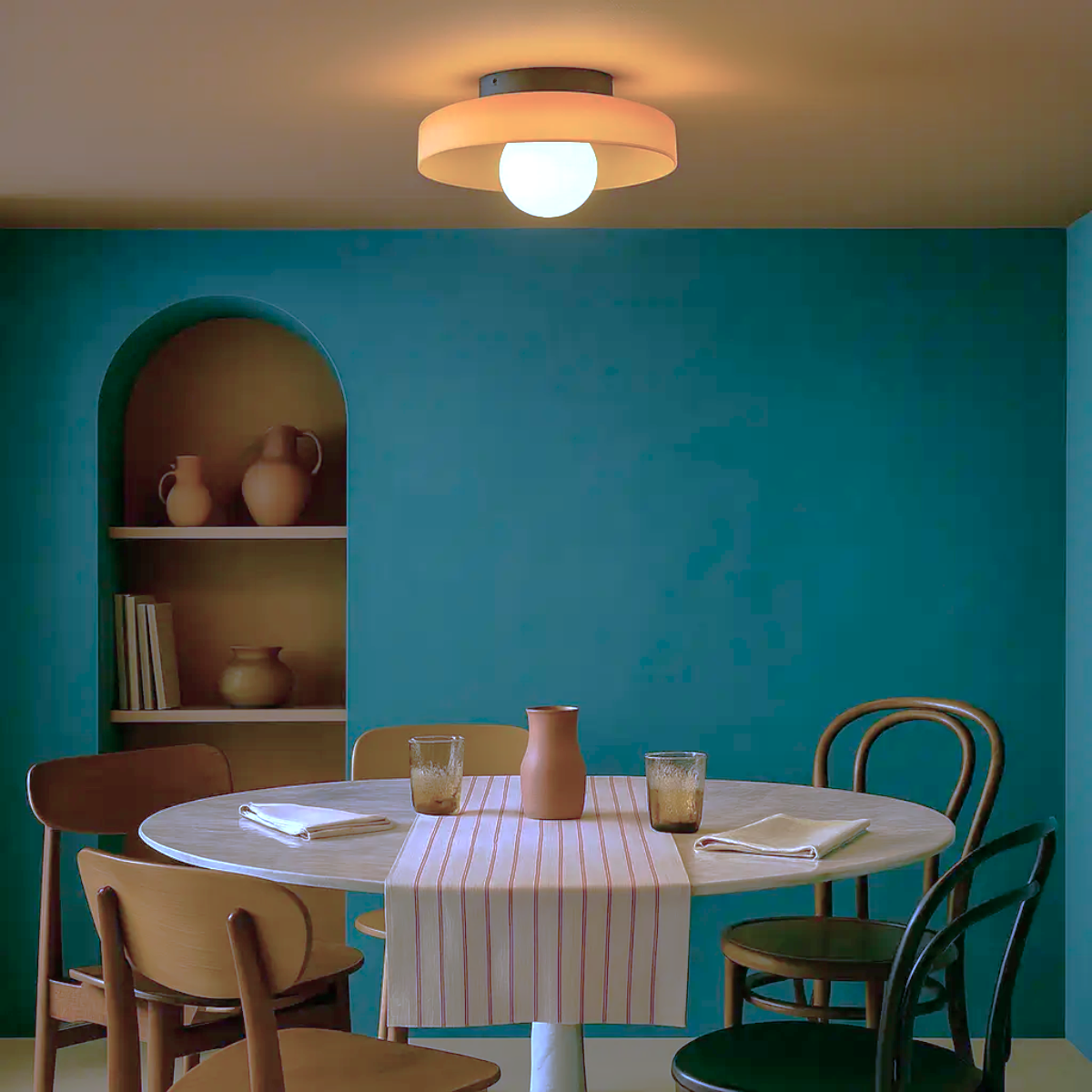 Plafonnier disque verre - Solenne