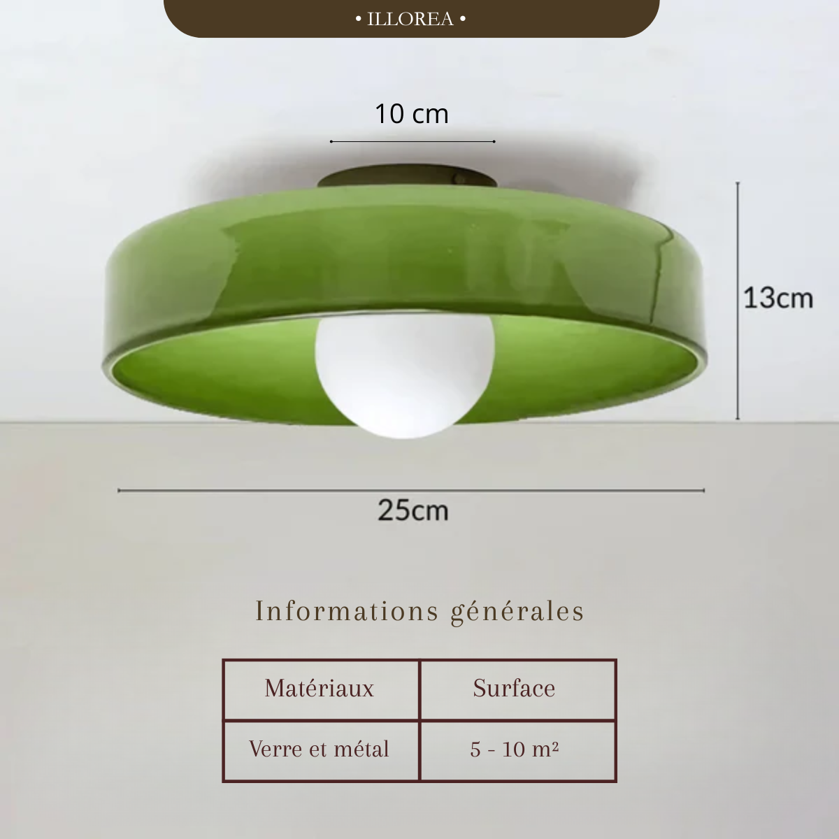 Plafonnier disque verre - Solenne