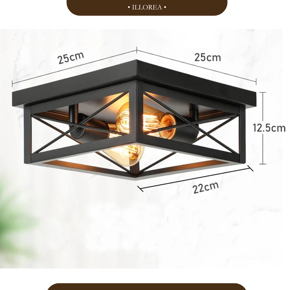 Plafonnier industriel carré - Aurion