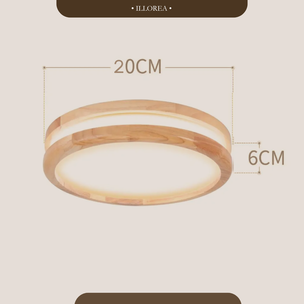 Plafonnier LED en bois - Nature