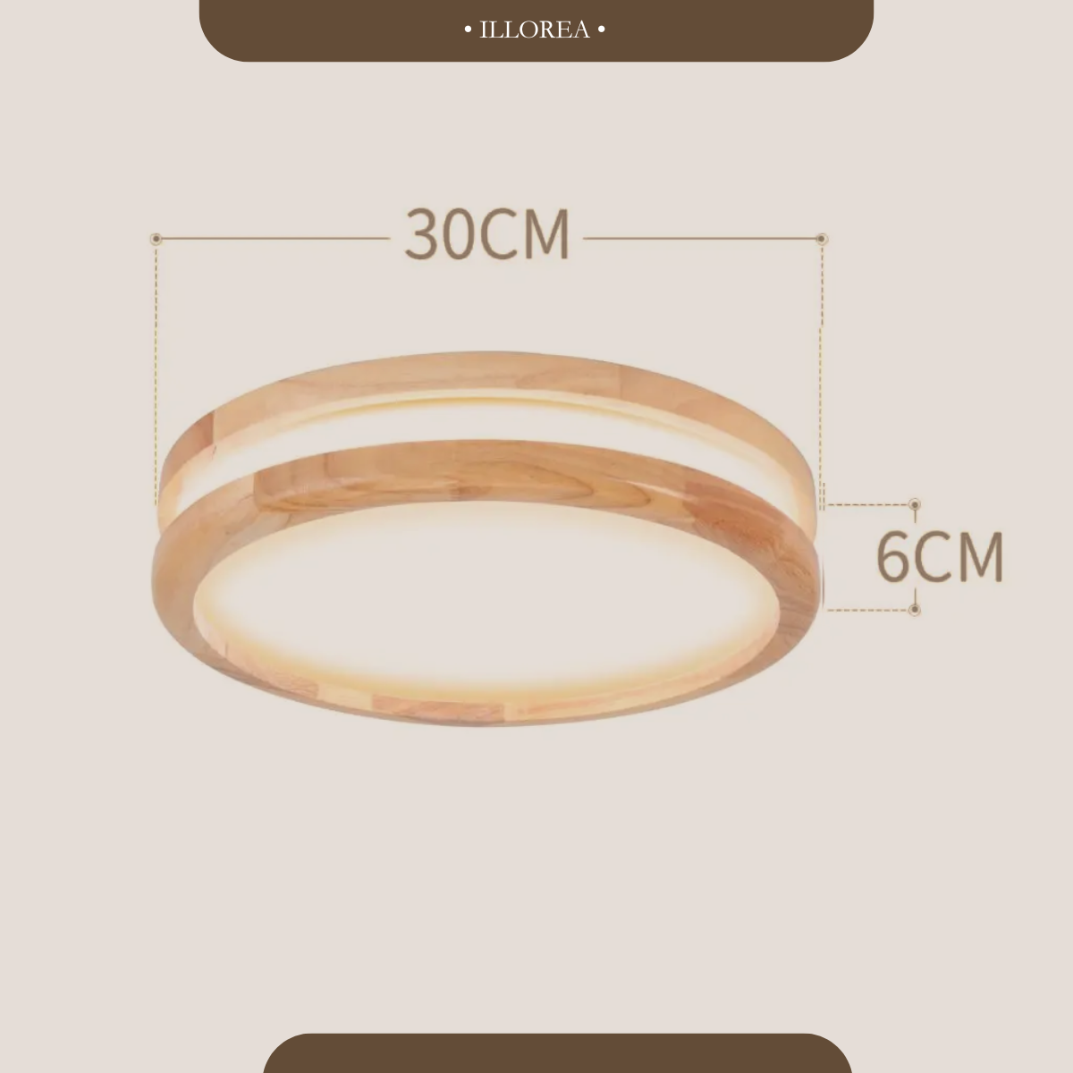 Plafonnier LED en bois - Nature