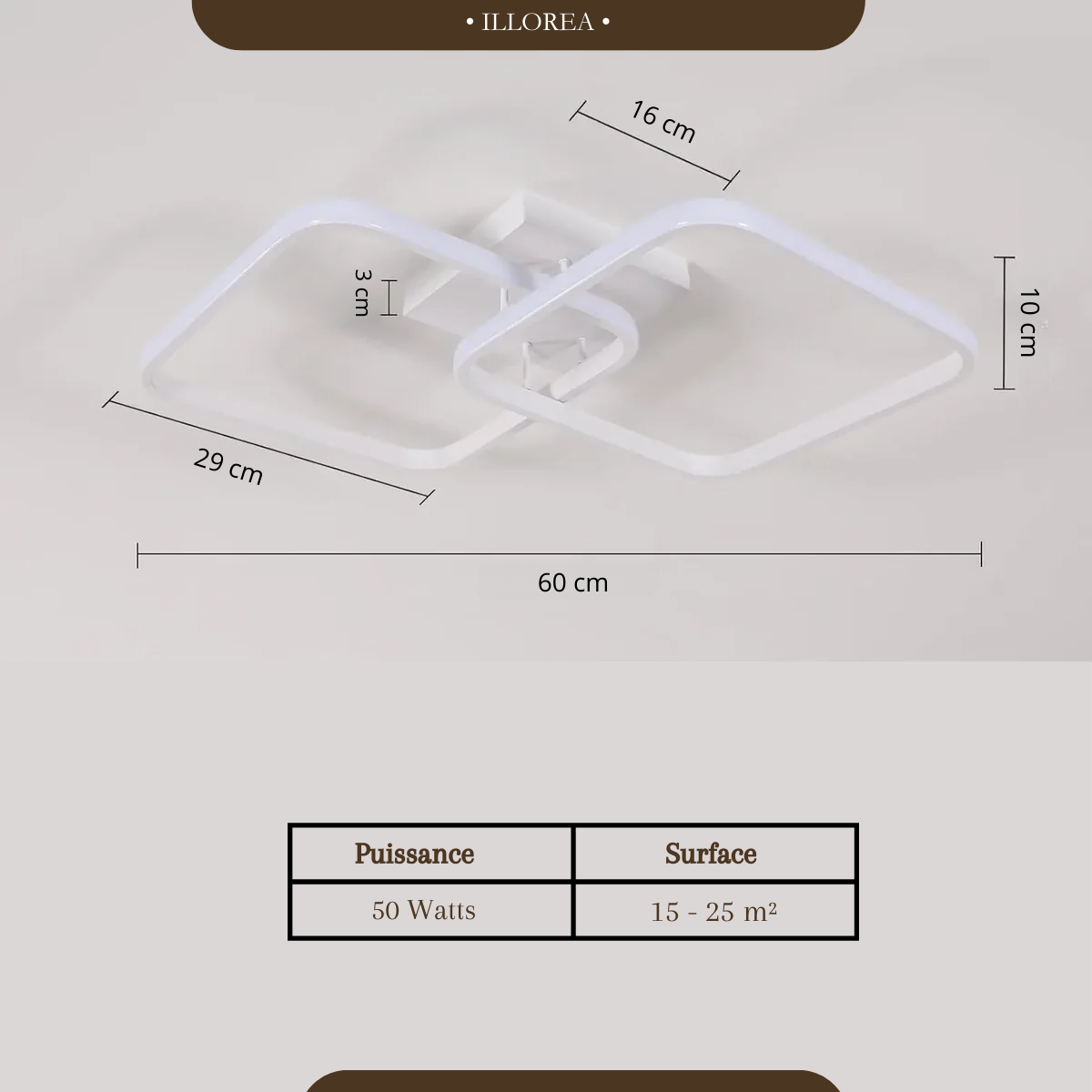 Plafonnier led moderne carré - Luminor