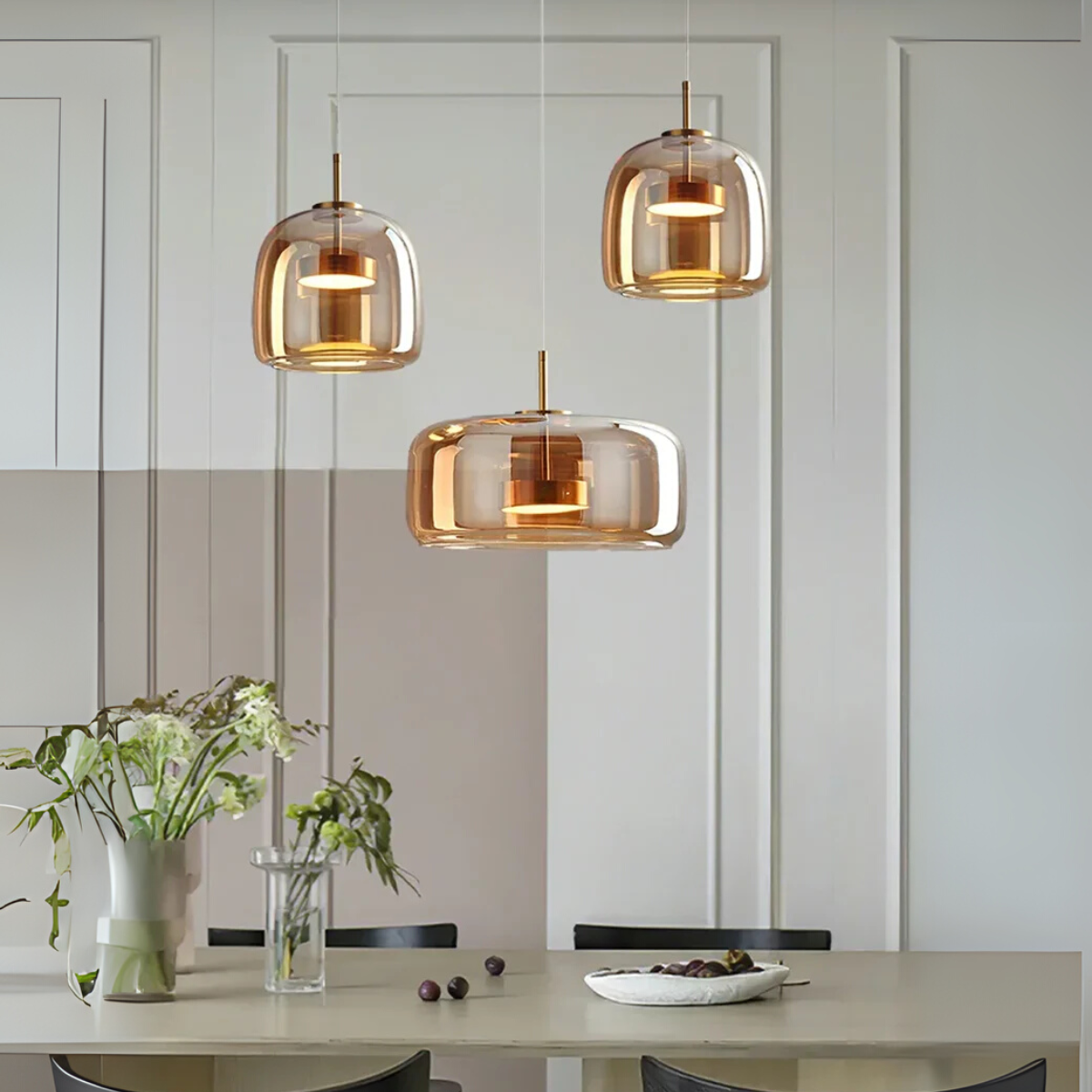 Plafonnier en verre fumé - Obsidian