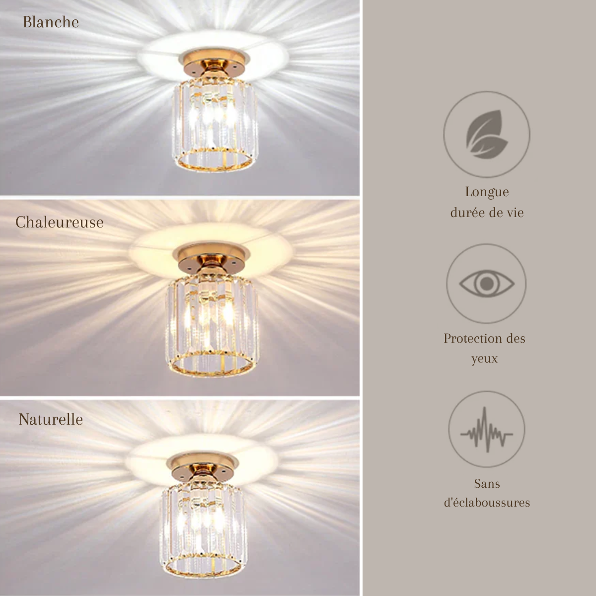 Plafonnier verre vintage en cristal - Crystal