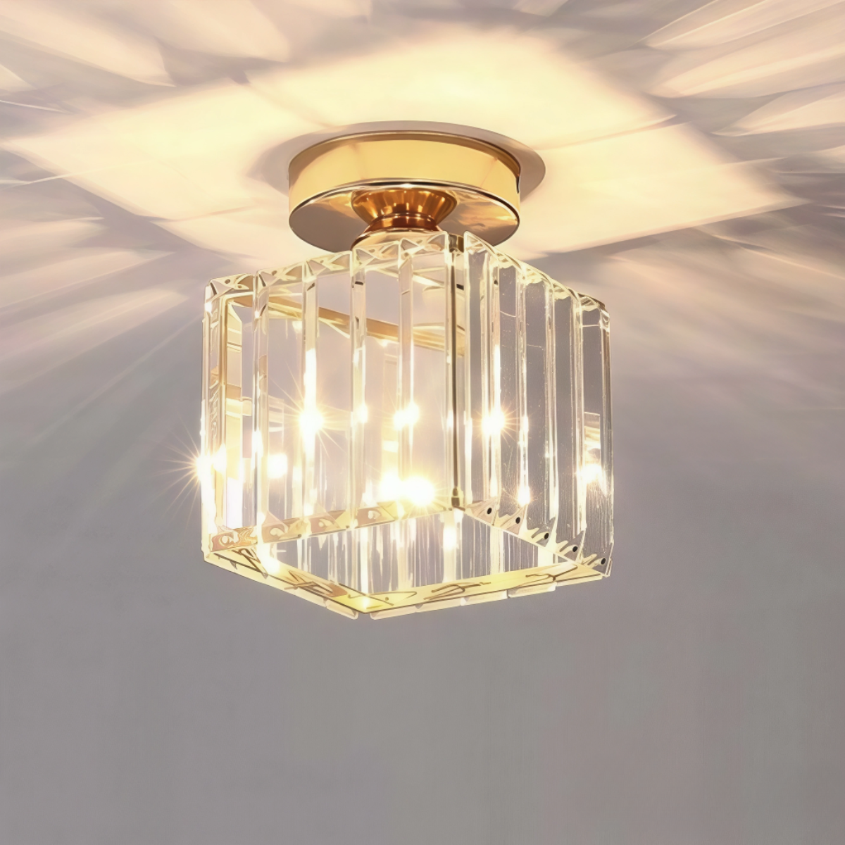 Plafonnier verre vintage en cristal - Crystal