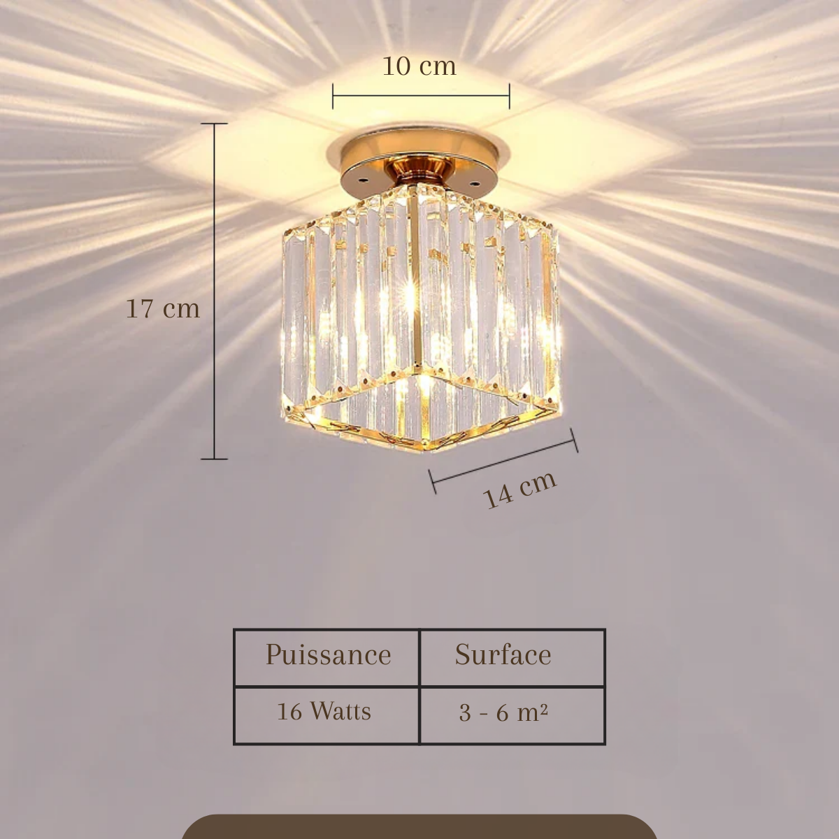 Plafonnier verre vintage en cristal - Crystal