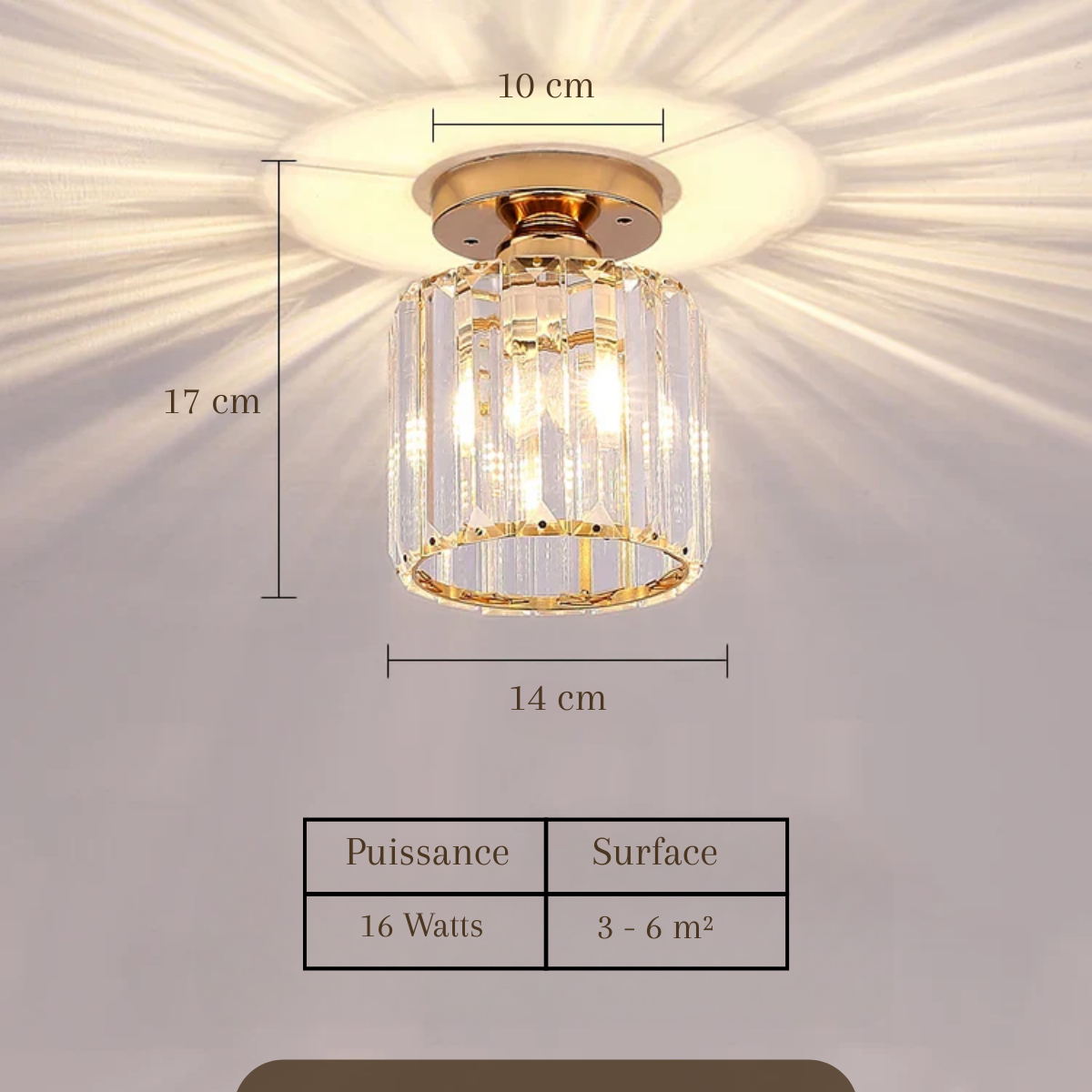 Plafonnier verre vintage en cristal - Crystal