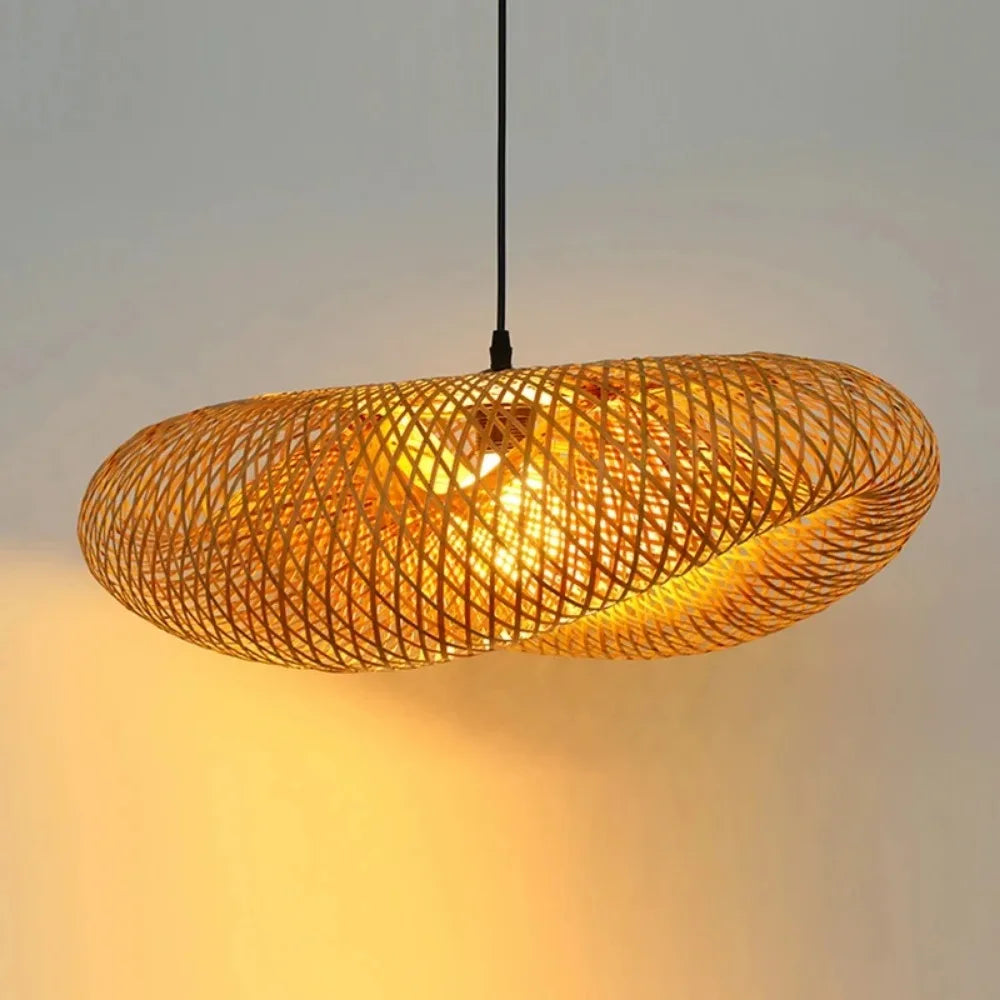 Luminaire suspension rotin - Arcadia
