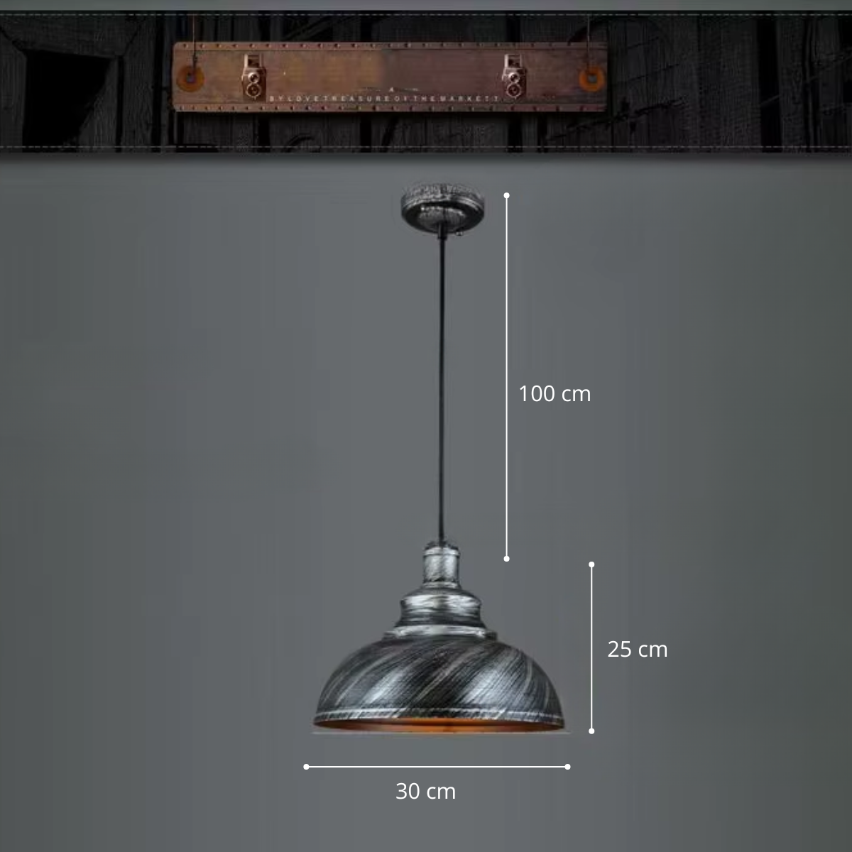 Suspension industrielle vintage - Lumoraine
