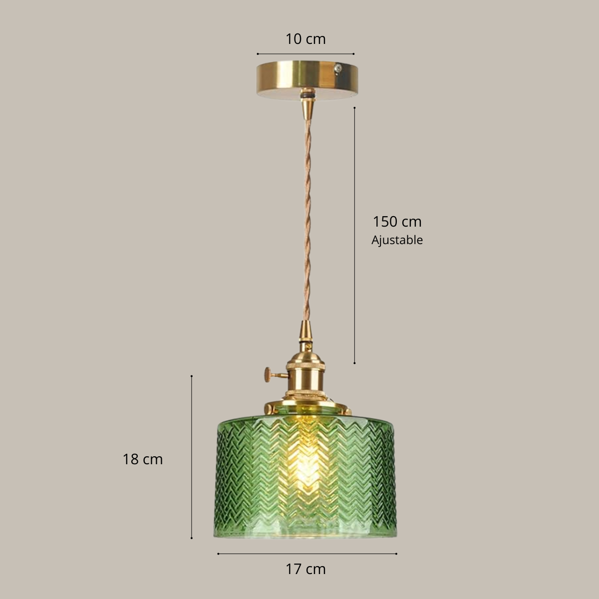 Suspension japonaise vintage en laiton et verre - Aurelia