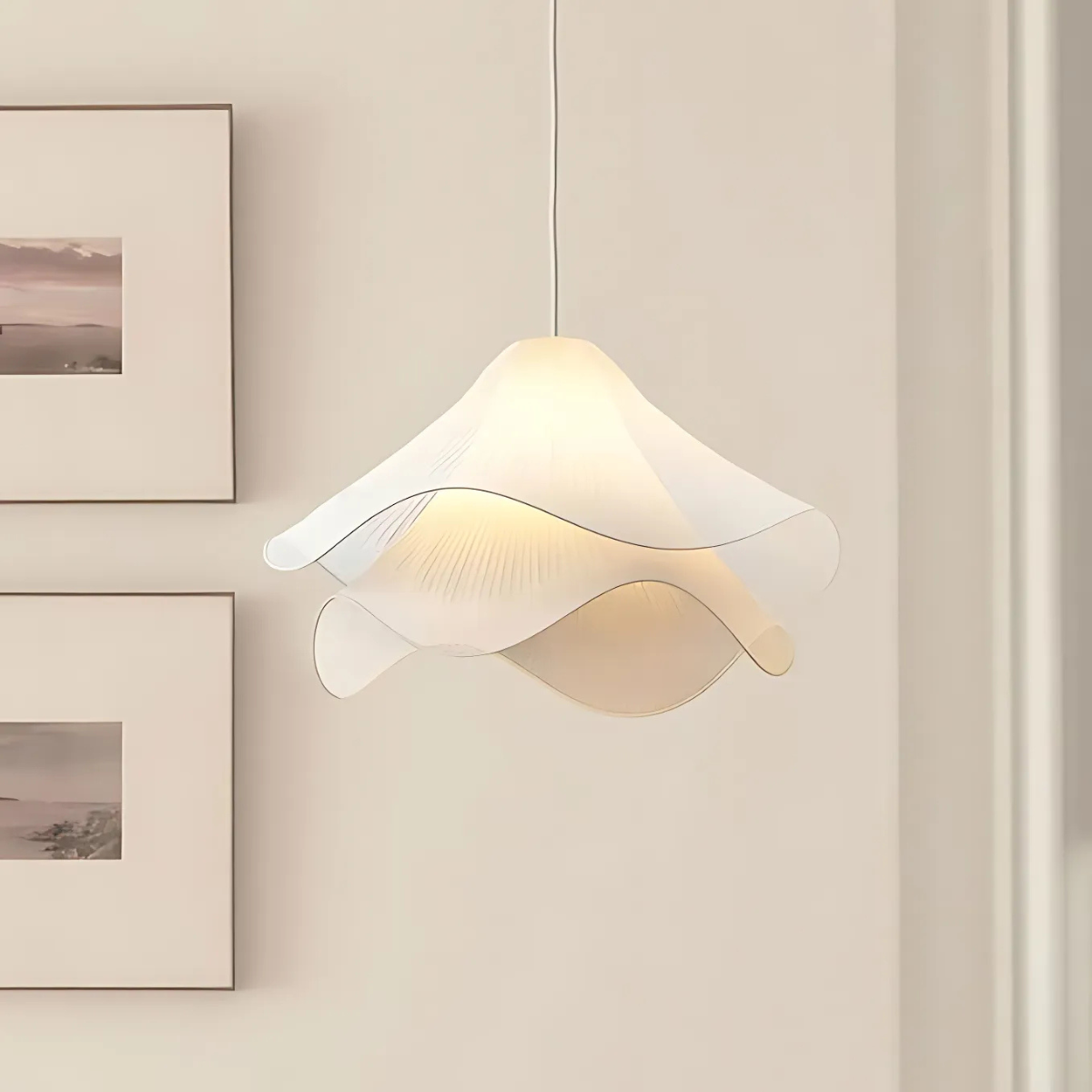 Suspension luminaire fleur en tissu - Aurora