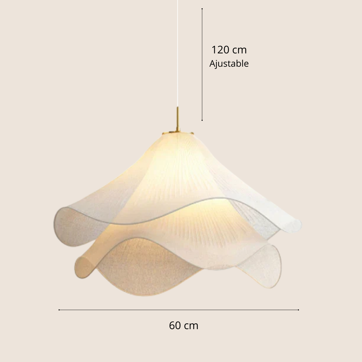Suspension luminaire fleur en tissu - Aurora